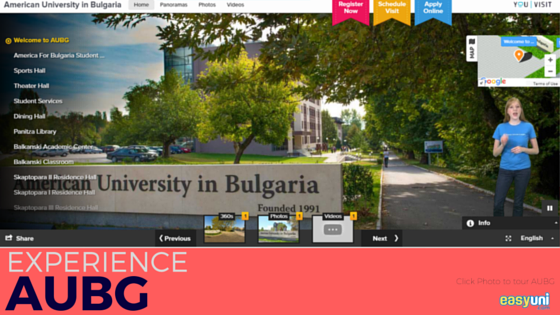 Virtual tour, video, AUBG, American University in Bulgaria, Bulgaria, University, Liberal Arts